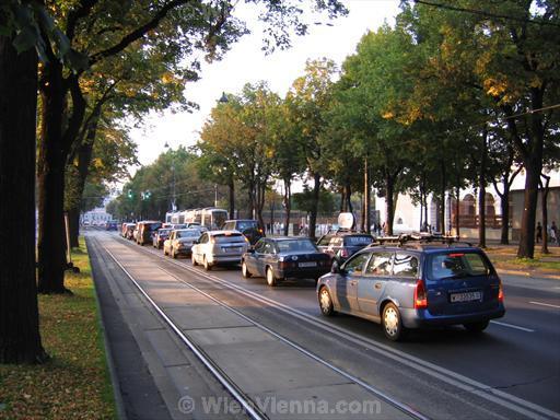 Cars on Burgring in Vienna Inner City