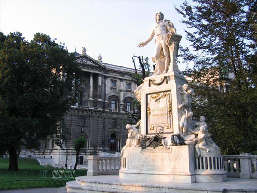 Mozart Statue in Vienna Burggarten and Hofburg
