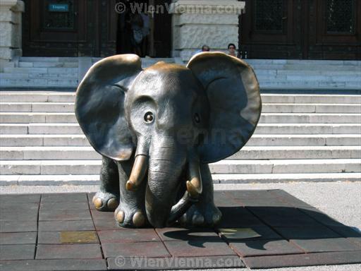 Elephant in front of Naturhistorisches Museum in Vienna