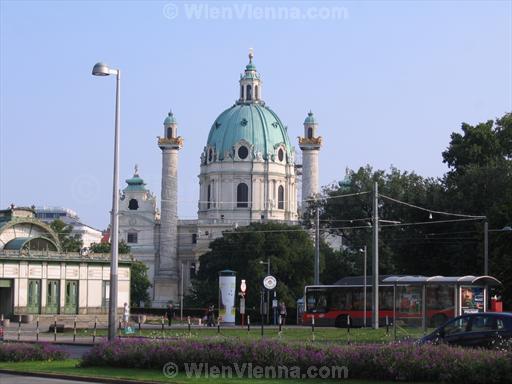 Karlskirche and Karlsplatz Resselpark Bus Stop