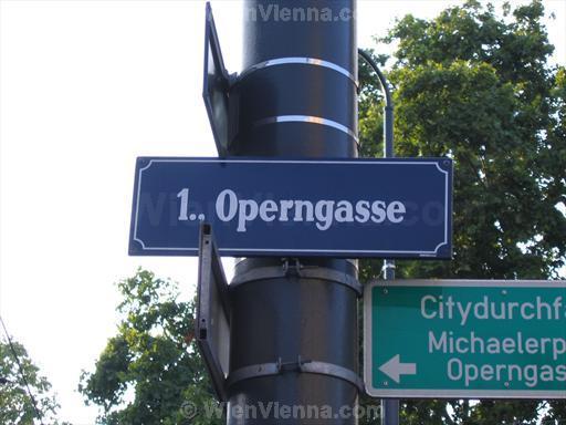 Operngasse Street Sign, Vienna