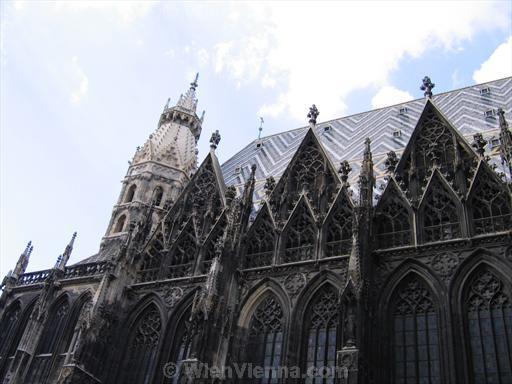 Stephansdom South-Western Side and one of the Heathen Towers